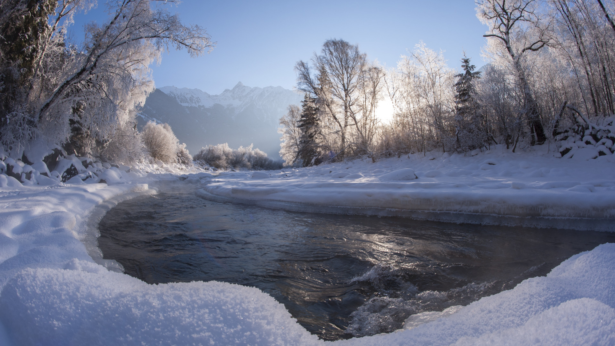 Landschaft Oetz im Winter